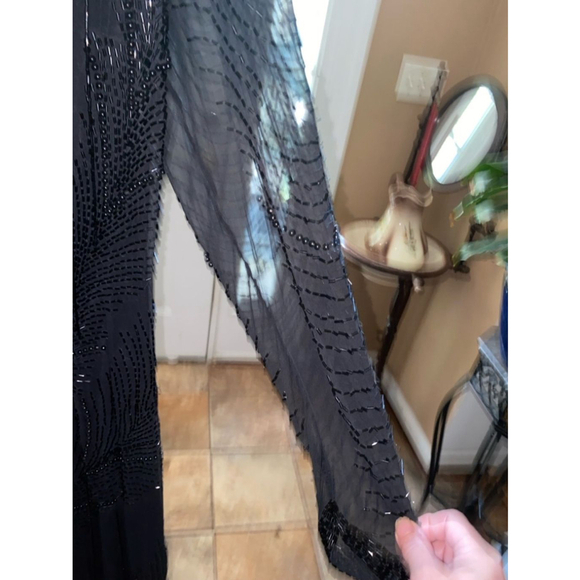 Women's vintage STENAY Black Beaded Dress Size 12 - Picture 4 of 9